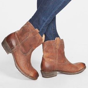 Frye Carson Brown Short Leather Western Boot 8